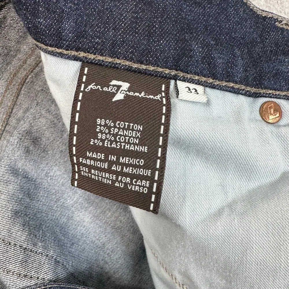 7 For All Mankind Jeans Mens 33 Standard Fit Denim Straight Relaxed Button Fly